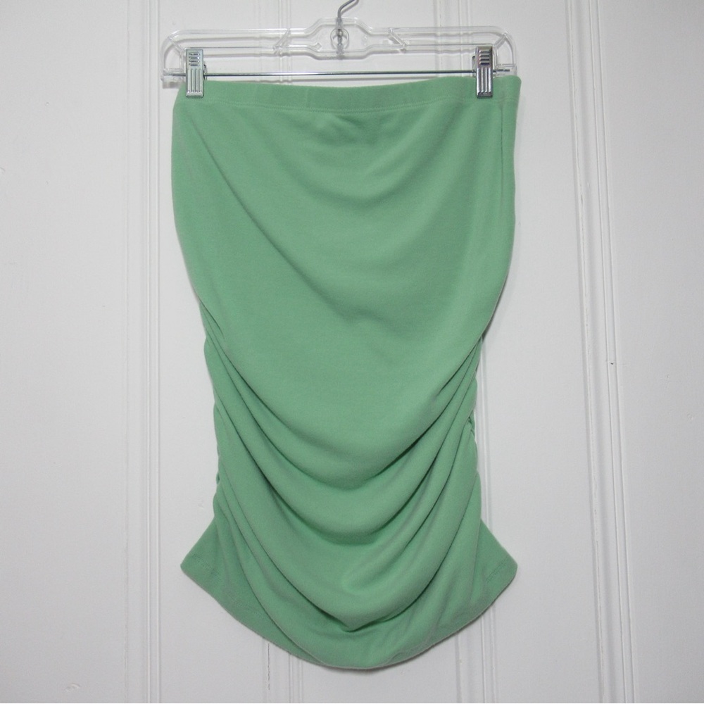 Free People Beach Green Ruched Tube Top Size Small